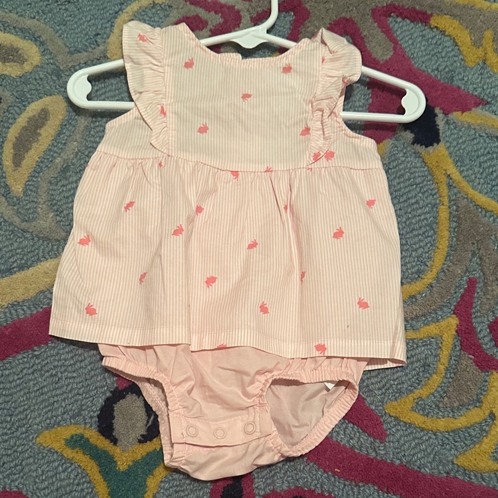 Cat & Jack Pink Striped Baby Romper